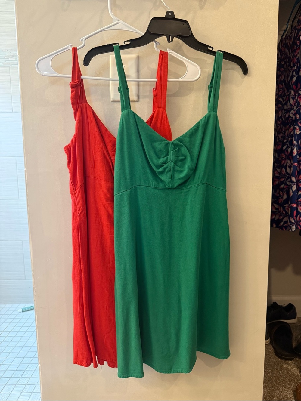 Old Navy Green and Red Summer Dresses